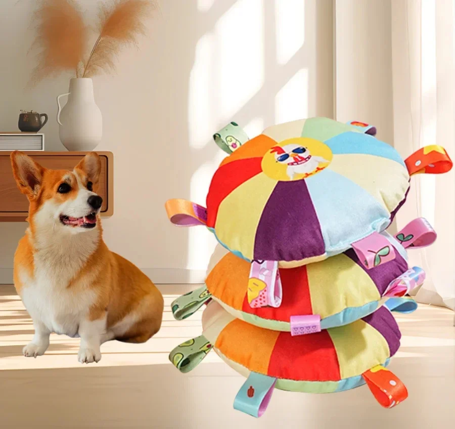 6PCS Rainbow Plush Flying Sauc - Flying Disc Dog Training Toy 评论和价格